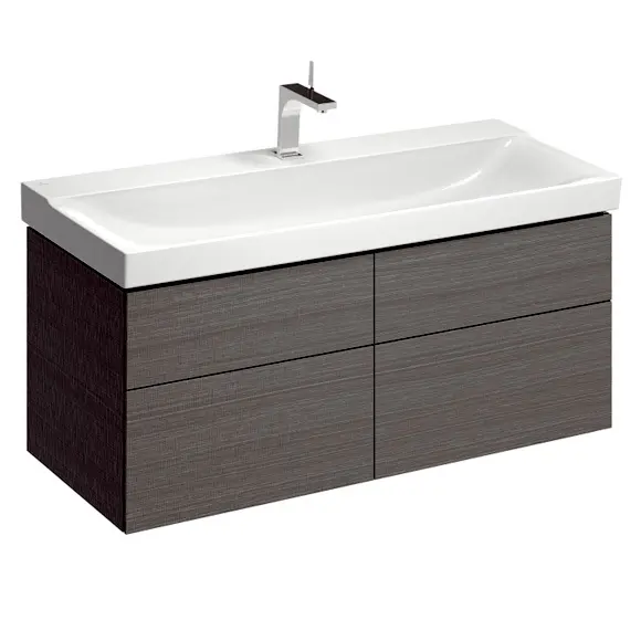 Geberit Xeno 2 - izlietnes skapītis 120 cm, ar LED apgaismojumu, 4 atvilktnes, pelēks 500.518.43.1