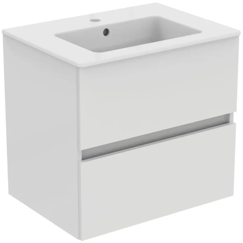 Ideal Standard Eurovit - izlietne ar zemizlietnes skapi, 55x60x44 cm, 2 atvilktnes, balts spīdīgs R0572WG