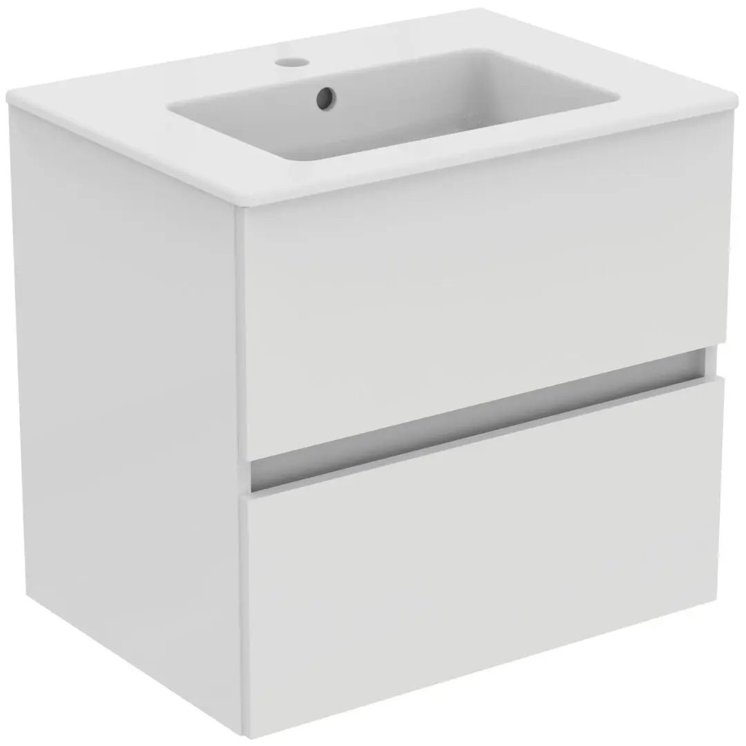 Ideal Standard Eurovit - izlietne ar zemizlietnes skapi, 55x60x44 cm, 2 atvilktnes, balts spīdīgs R0572WG