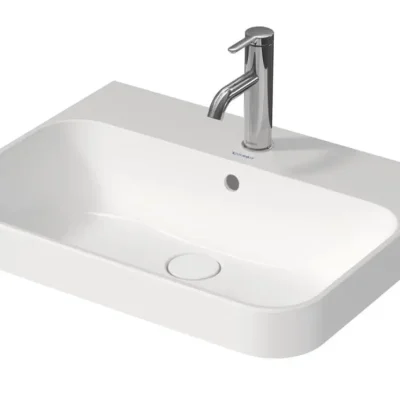 Duravit Happy D.2 Plus - uzliekamā izlietne, 60x46 cm, ar 1 jaucējkrāna caurumu, Alpu balts 2360600000