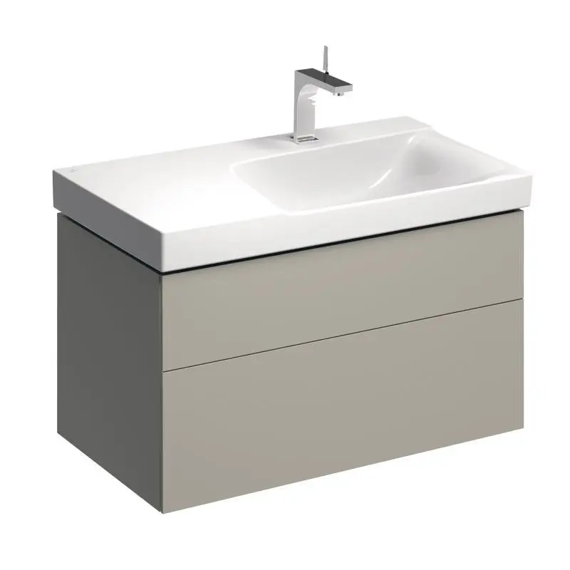 Geberit Xeno 2 - izlietnes skapītis 90 cm ar virsmu, atvilktne ar LED apgaismojumu, greige 500.516.00.1