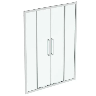 Ideal Standard i.Life - bīdāmās dušas durvis, četrdaļīgas 150 cm, silver bright/caurspīdīgs stikls T4951EO