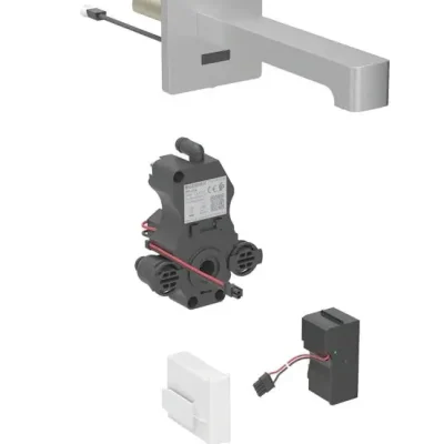 Geberit Brenta - elektronisks zemapmetuma izlietnes vārsts, tīkla barošana, easy to clean, birstēts nerūsējošais tērauds 116.291.SN.1