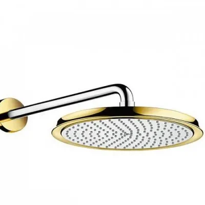 Hansgrohe Raindance Classic - galvas duša 270 Air, 1 strūklas veids, dušas sviras 39 cm hroms/zelts 27424090