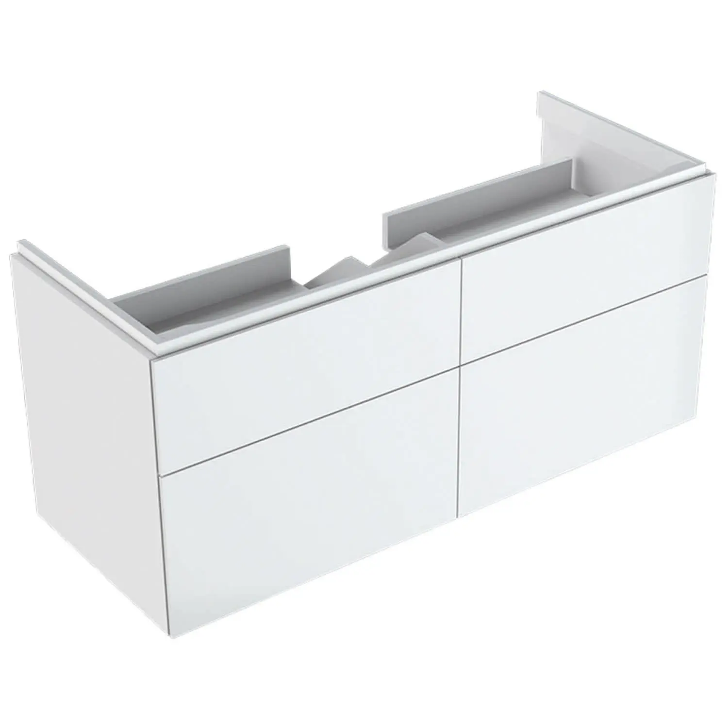 Geberit Xeno 2 - izlietnes skapītis 120 cm, ar LED apgaismojumu, 4 izvelkamās atvilktnes, balts spīdīgs 500.518.01.1