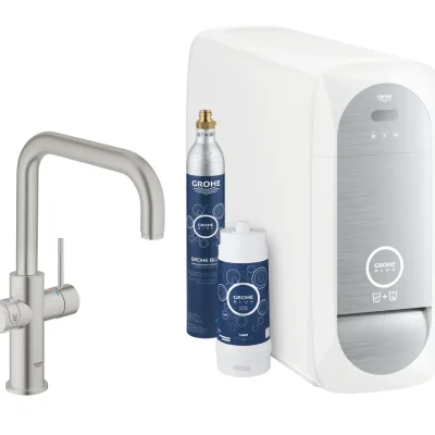Grohe Blue Home - virtuves izlietnes maisītājs Connected, ar dzesēšanas iekārtu un ūdens filtru, SuperSteel 31456DC1