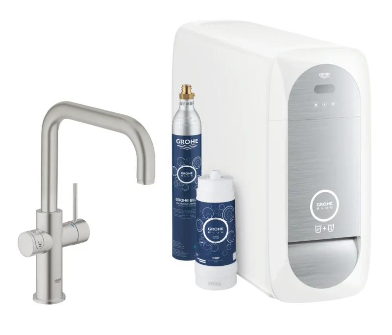 Grohe Blue Home - virtuves izlietnes maisītājs Connected, ar dzesēšanas iekārtu un ūdens filtru, SuperSteel 31456DC1