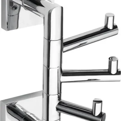 Sapho X-SQUARE - dvieļu āķis, 3 daļīgs, grozāms, hromēts XQ204