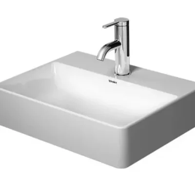 Duravit DuraSquare - roku mazgāšanas izlietne 45x35 cm, ar 1 jaucējkrāna caurumu, DuraCeram, Alpu balts 0732450041