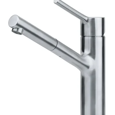 Franke Taros Neo - virtuves izlietnes maisītājs FC 6384.501, montāžai pie loga, ar izvelkamu dušu, nerūsējošais tērauds 115.0596.384