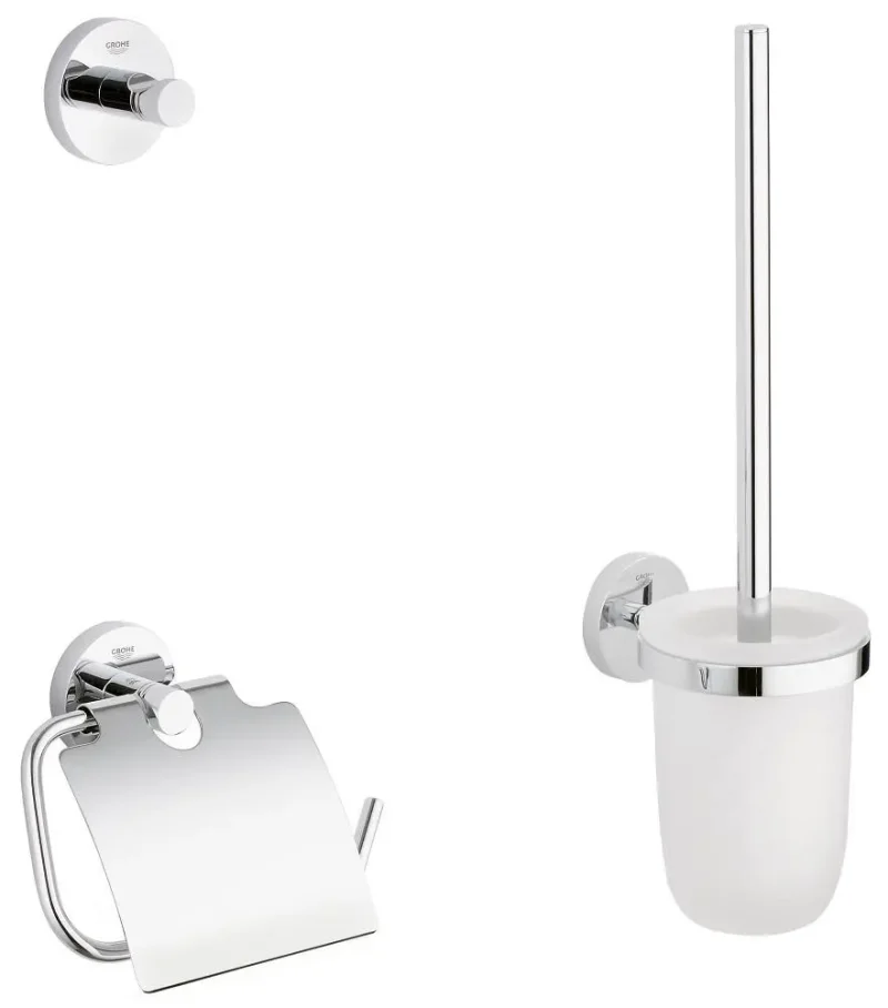 Grohe Essentials - tualetes piederumu komplekts 3 in 1, hromēts 40407001