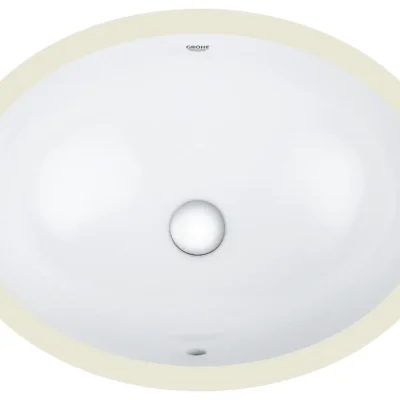 Grohe Bau Ceramic - izlietne ar pārplūdi, 56x42 cm, Alpu balts 39423000