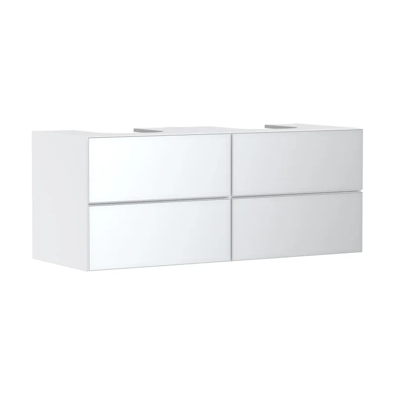 Hansgrohe Xevolos E - izlietnes apakšskapītis 137x56x55 cm, 4 atvilktnes, matēti balts/metāliski balts 54196320