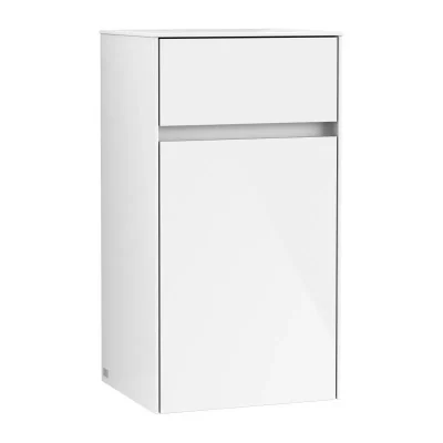 Villeroy & Boch Collaro - sānu skapītis, 40x75x35 cm, 1 durvis, durvju eņģes kreisajā pusē, Glossy White C03200DH