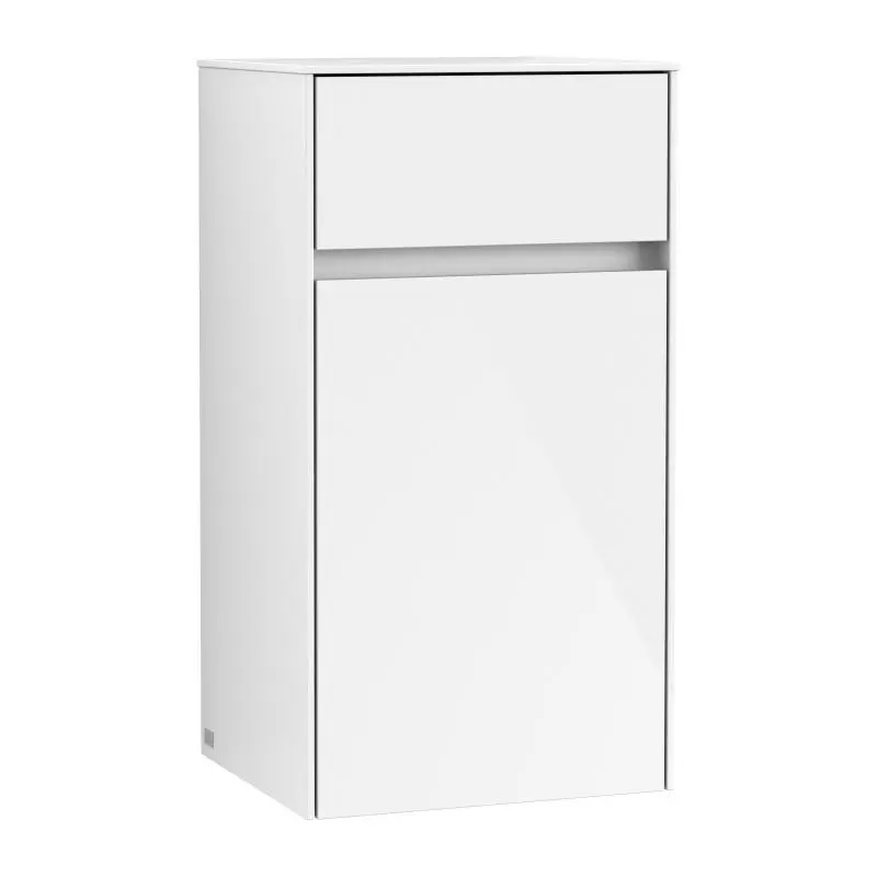 Villeroy & Boch Collaro - sānu skapītis, 40x75x35 cm, 1 durvis, durvju eņģes kreisajā pusē, Glossy White C03200DH