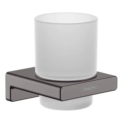 Hansgrohe AddStoris - zobu birstes trauks ar turētāju, stikls matēts/hroms melns birstēts 41749340