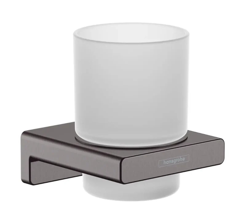 Hansgrohe AddStoris - zobu birstes trauks ar turētāju, stikls matēts/hroms melns birstēts 41749340