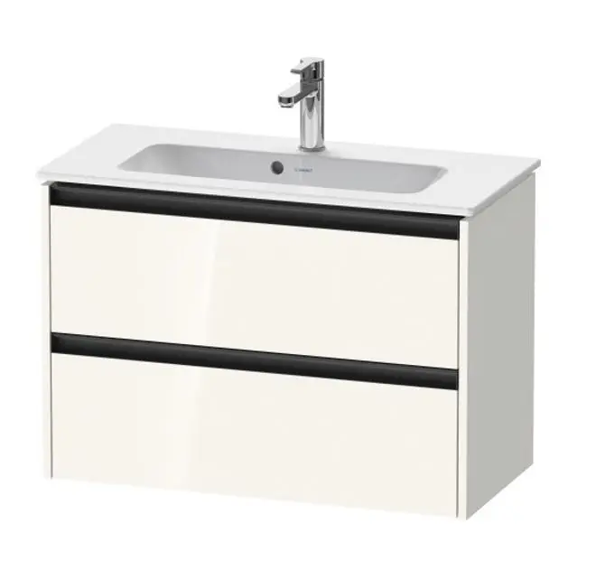 Duravit Ketho.2 - izlietnes skapītis, 55x81x39 cm, 2 atvilktnes, balts spīdīgs K25256022220000