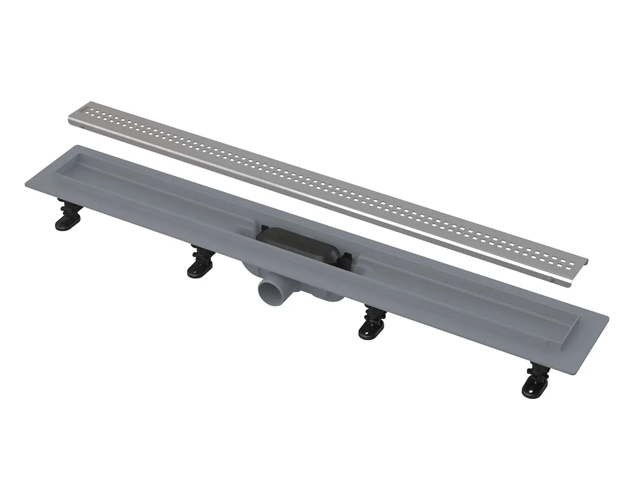 Alcadrain dušas notekas - dušas vanna Simple 55 cm, ar apmali perforētam režģim, iekļauts režģis, nerūsējošā tērauda matējums APZ9-550M