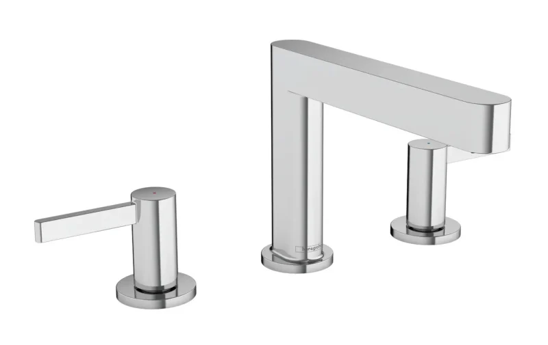 Hansgrohe Finoris - izlietnes vienas sviras maisītājs 110, 3 caurumu uzstādīšana, ar noteces komplektu Push-Open, EcoSmart, hromēts 76033000