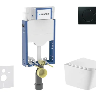 Geberit Kombifix - komplekts priekšsienas elements, WC Arkas I ar SoftClose sēdekli un Sigma01 vadības plati, melns SANI15CA5165