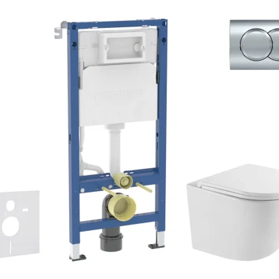 Geberit Duofix - komplekts ar priekšsienas elementu, WC Oudee ar SoftClose sēdekli un Delta01 vadības plati, spīdīgs hroms SANI11CA1160