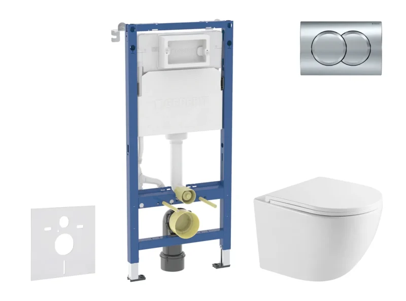 Geberit Duofix - komplekts ar priekšsienas elementu, WC Oudee ar SoftClose sēdekli un Delta01 vadības plati, spīdīgs hroms SANI11CA1160