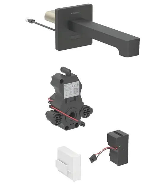 Geberit Brenta - elektronisks zemapmetuma izlietnes vārsts, tīkla barošana, easy to clean, matēti melns 116.291.14.1