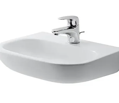 Duravit D-Code - rokas izlietne 45x36 cm, ar 1 jaucējkrāna caurumu, Alpu balts 07074500002