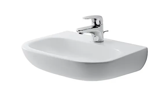Duravit D-Code - rokas izlietne 45x36 cm, ar 1 jaucējkrāna caurumu, Alpu balts 07074500002