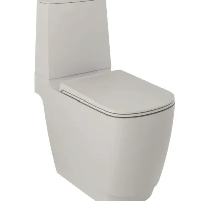 Kludi Resa S - WC kombinētais pods, apakšējā noteka, Rimless, Spiralflush, smilšu pelēks matēts 27WCB02O2