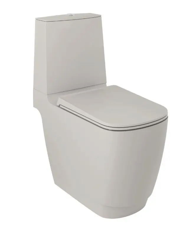 Kludi Resa S - WC kombinētais pods, apakšējā noteka, Rimless, Spiralflush, smilšu pelēks matēts 27WCB02O2