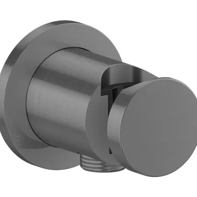 Axor One - sienas pieslēguma līkums ar turētāju, birstēts melns hroms 48780340