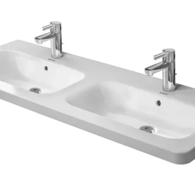 Duravit DuraStyle - mēbeļu dubultizlietne 130x48 cm, ar 1 caurumu jaucējkrānam, ar WonderGliss, Alpu balts 23381300001