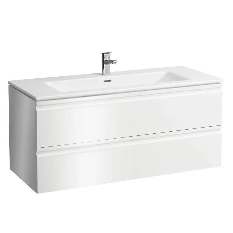 Laufen Pro S - zemizlietnes skapis ar izlietni, 120x55x50 cm, 2 atvilktnes, balts spīdīgs H8619674751041