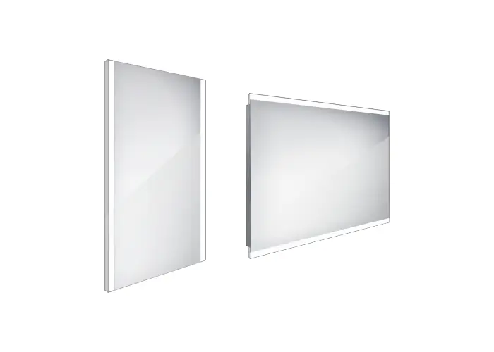 Nimco spoguļi - LED vannas istabas spogulis 40x60 cm, kvadrātveida, alumīnijs ZP 11000
