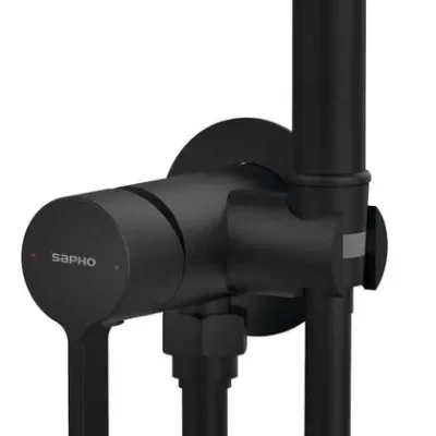 Sapho Iconic - zemapmetuma bidē maisītājs, ar rokas dušu, ar iebūves daļu, melns matēts AF040B