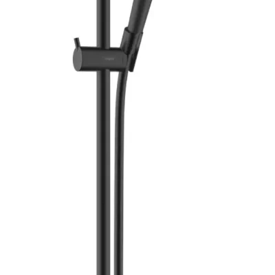 Hansgrohe Vernis Blend - dušas galvas komplekts, 2 strūklas, stienis un šļūtene, EcoSmart, matēti melns 26423670