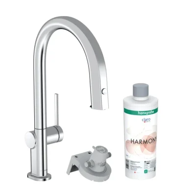 Hansgrohe Aqittura M91 - virtuves izlietnes maisītājs ar izvelkamu izteku un filtra funkciju, hromēts 76801000
