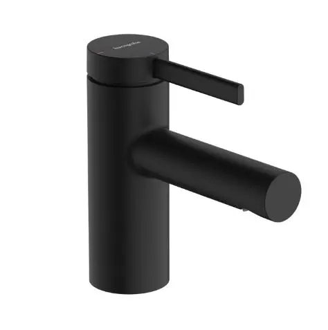 Hansgrohe Zesis S - izlietnes maisītājs ar noteces komplektu ar stieni, EcoSmart+, CoolStart, matēti melns 74710670