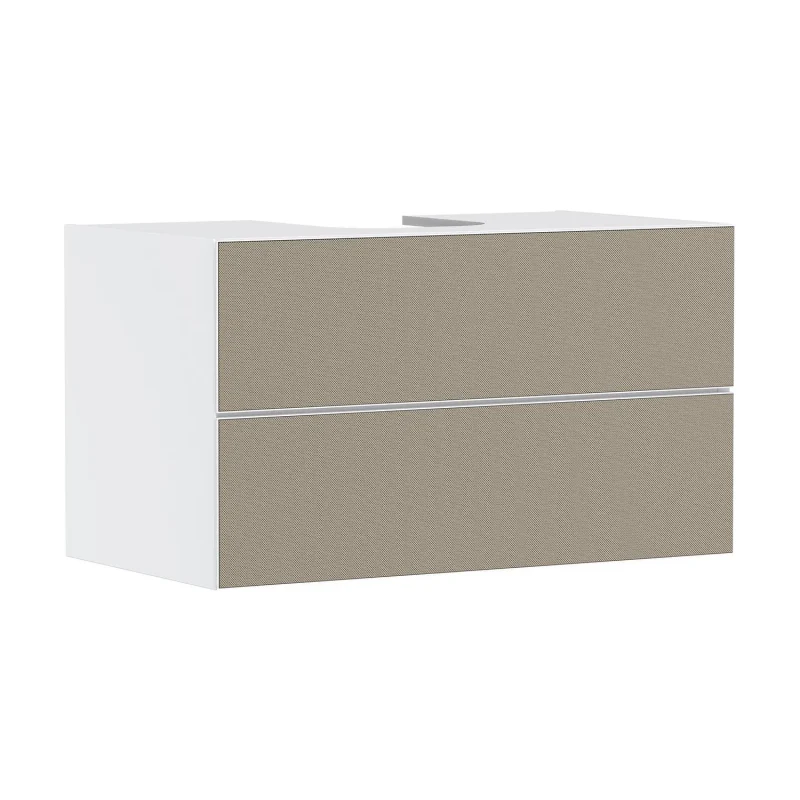 Hansgrohe Xevolos E - izlietnes apakšskapītis 98x56x55 cm, 2 atvilktnes, matēti balts/bronza 54190390