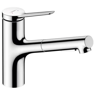 Hansgrohe Zesis M33 - virtuves izlietnes maisītājs ar izvelkamu dušu, hroms 74820000