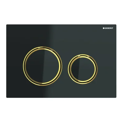 Geberit Sigma21 - vadības plate, 2 daudzumu skalošana, melns/misiņš 115.652.SJ.1