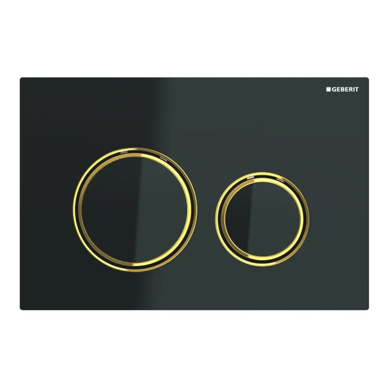 Geberit Sigma21 - vadības plate, 2 daudzumu skalošana, melns/misiņš 115.652.SJ.1