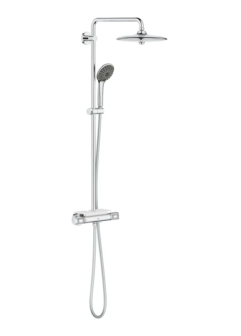 Grohe Vitalio Joy - dušas sistēma 260 ar termostatu sienai un plauktu, hroms 26403002