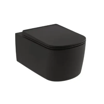 Kludi Resa S - piekaramais WC, Rimless, Spiralflush, matēti melns 27WCW0139