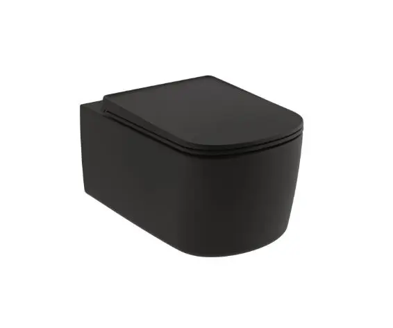 Kludi Resa S - piekaramais WC, Rimless, Spiralflush, matēti melns 27WCW0139