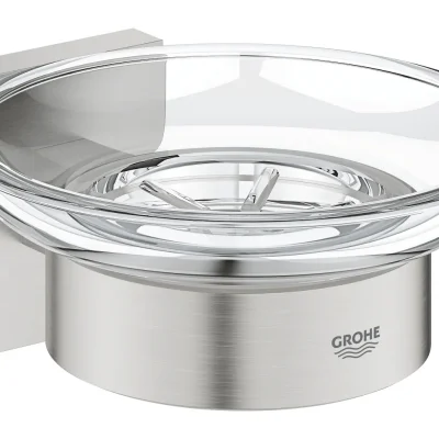 Grohe QuickFix Start Cube - ziepju trauks ar turētāju, stikls/Supersteel 41096DC0