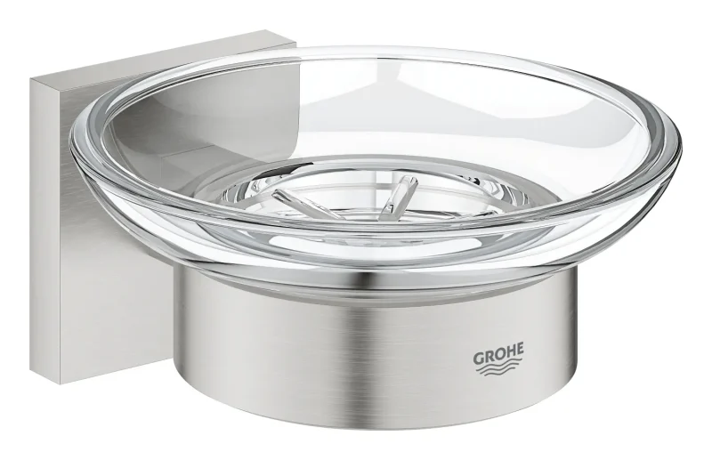 Grohe QuickFix Start Cube - ziepju trauks ar turētāju, stikls/Supersteel 41096DC0