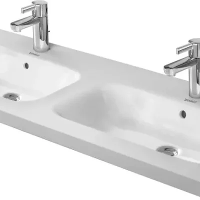 Duravit DuraStyle - mēbeļu dubultizlietne 130x48 cm, ar 1 caurumu jaucējkrānam, balta 2338130000